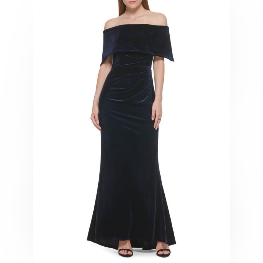 Vince Camuto Navy Velvet Gown